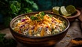Healthy meal grilled beef taco salad recipe generated by AI Royalty Free Stock Photo