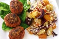 Healthy meatballs and vegetables