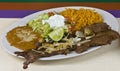 Healthy mexican meal, grilled beef and vegetables