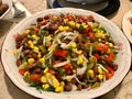 Healthy Mexican Red Kidney Bean Salad with Corn, Onions and Red Pepper