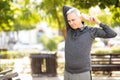 Active middle aged man working out in the park Royalty Free Stock Photo