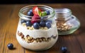 Healthy mix of oats, creamy yogurt and fruits