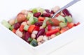 Healthy mixed bean salad bowl Royalty Free Stock Photo