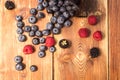 Healthy mixed fruit, Blueberry. Fresh berries , blackberry, rasp Royalty Free Stock Photo