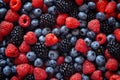 Healthy mixed fruit and ingredients from top view