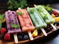 Healthy mixed fruit summer popsicles