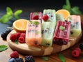 Healthy mixed fruit summer popsicles