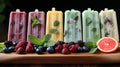 Healthy mixed fruit summer popsicles