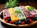 Healthy mixed fruit summer popsicles