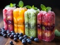 Healthy mixed fruit summer popsicles