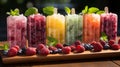 Healthy mixed fruit summer popsicles