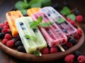 Healthy mixed fruit summer popsicles