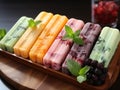 Healthy mixed fruit summer popsicles