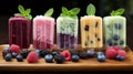 Healthy mixed fruit summer popsicles