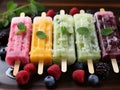 Healthy mixed fruit summer popsicles