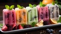 Healthy mixed fruit summer popsicles