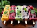 Healthy mixed fruit summer popsicles