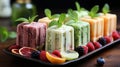 Healthy mixed fruit summer popsicles