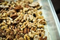 Healthy mixed nuts - walnut and pecan Royalty Free Stock Photo