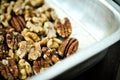 Healthy mixed nuts - walnut and pecan Royalty Free Stock Photo