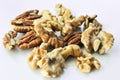 Healthy mixed nuts - walnut and pecan Royalty Free Stock Photo