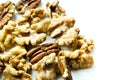 Healthy mixed nuts - walnut and pecan Royalty Free Stock Photo