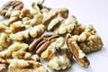 Healthy mixed nuts - walnut and pecan Royalty Free Stock Photo