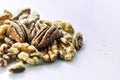 Healthy mixed nuts - walnut and pecan Royalty Free Stock Photo