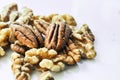 Healthy mixed nuts - walnut and pecan Royalty Free Stock Photo