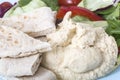 Healthy Mixed Salad with houmous and pitta bread Royalty Free Stock Photo