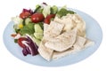 Healthy Mixed Salad with houmous and pitta bread