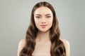 Healthy model woman with clear skin and perfect hair. Spa beauty portrait