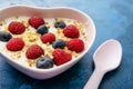 Healthy Morning Yogurt Berries Breakfast Side View