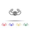 Healthy, muscle, brain multi color style icon. Simple thin line, outline of creative thinking icons for ui and ux, website