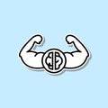 Healthy, muscle, brain sticker icon. Simple thin line, outline vector of Creative thinking icons for ui and ux, website or mobile