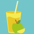 Healthy natural cocktail drink with sweet apple. Fresh organic summer vegetarian smoothie.