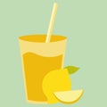 Healthy natural cocktail drink with sweet yellow lemon. Fresh organic citrus smoothie.