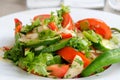 Healthy natural food, fresh salad with vegetables in plate Royalty Free Stock Photo