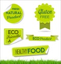 Healthy natural food labels organic tags