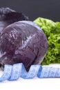 healthy natural fresh salad of purple cabbage and lettuce. Royalty Free Stock Photo