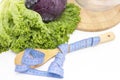 healthy natural fresh salad of purple cabbage and lettuce. Royalty Free Stock Photo