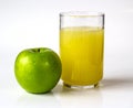 Healthy natural green apple juice with white background Royalty Free Stock Photo