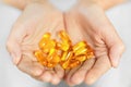 Healthy Nutrition. Cod Liver Oil Omega 3 Gel Capsules. Nutrition Royalty Free Stock Photo