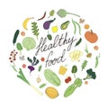 Healthy nutrition handwritten lettering