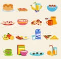 Healthy breakfast food vector.