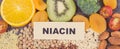 Healthy nutritious food as source natural niacin, other vitamins or minerals and dietary fiber