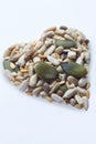 Healthy Nuts And Seeds In Shape Of Heart