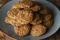 Oatmeal cookies on white background Royalty Free Stock Photo