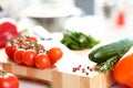 Healthy Organic Vegetables Cutting Board Photo