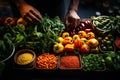 Healthy Organic Vegetables at a Farmers Market Shopping for Food and Culinary Ingredients